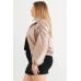 Plus Satin Zip-up Ruched Long Sleeve Cropped Bomber Jacket