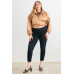 Plus Satin Zip-up Ruched Long Sleeve Cropped Bomber Jacket