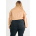 Plus Satin Zip-up Ruched Long Sleeve Cropped Bomber Jacket
