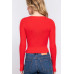 V-neck Shirring Tie Detail Sweater