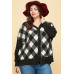 Plus Size Buffalo Plaid Knit Button Up Oversize Cardigan