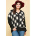 Plus Size Buffalo Plaid Knit Button Up Oversize Cardigan