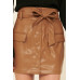 A Faux Leather Mini Skirt