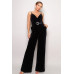 Samba Rhinestone Belt Velvet Jumpsuit