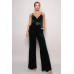 Samba Rhinestone Belt Velvet Jumpsuit