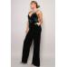 Samba Rhinestone Belt Velvet Jumpsuit