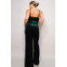 Samba Rhinestone Belt Velvet Jumpsuit