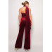 Scarf Top Glitter Velvet Jumpsuit