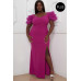 Mesh Tulle Shoulder Plus Size Maxi Dress