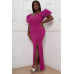 Mesh Tulle Shoulder Plus Size Maxi Dress