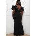 Mesh Tulle Shoulder Plus Size Maxi Dress