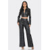 Faux Leather Set With Rhinestone Detail