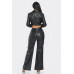 Faux Leather Set With Rhinestone Detail