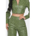 Faux Leather Set With Rhinestone Detail
