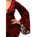 Velvet Flocking Jumpsuit/bell Sleeve
