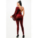 Velvet Flocking Jumpsuit/bell Sleeve