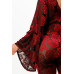 Velvet Flocking Jumpsuit/bell Sleeve