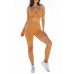 Seamless Sexy Crop Top With Short Set