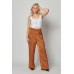 Satin Cargo Pocket Wide Leg Pants