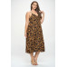 Plus Botanical Print Front Tie Maxi Dress