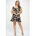Plus Big Floral Front Tie Ruffle Mini Dress