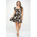 Plus Big Floral Front Tie Ruffle Mini Dress