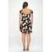 Plus Big Floral Front Tie Ruffle Mini Dress