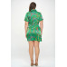 Plus Chain Belt Print Short Sleeve Wrap Tie Dress