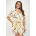 Plus Chain Belt Print Short Sleeve Wrap Tie Dress