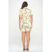 Plus Chain Belt Print Short Sleeve Wrap Tie Dress