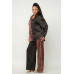 Half Animal Print And Half Solid Top And Pants Set