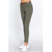 Cotton-span Twill Belted Long Pants