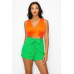 Smock V-neck Satin Bra Top