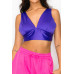 Smock V-neck Satin Bra Top