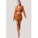 Diagonal Bralette With Cropped Blazer Jacket & Mini Skirt 3pcs Sets