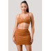 Diagonal Bralette With Cropped Blazer Jacket & Mini Skirt 3pcs Sets