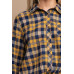 Tie Front Button Down Plaid Shirt With Front Pocket