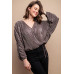 Satin Pleated Drawstring Top With Snap Button