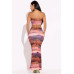 Printed Tube Top And Maxi Skirt