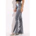 Velvet Pu Flared Pants