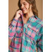 Mixed Plaid Boxy Cut Button Down Flannel With Front Pocket