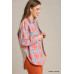 Mixed Plaid Boxy Cut Button Down Flannel With Front Pocket