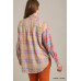 Mixed Plaid Boxy Cut Button Down Flannel With Front Pocket