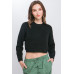Wool Blend Cropped Sweater Top