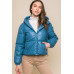 Pu Faux Leather Zipper Hooded Puffer Jacket