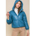 Pu Faux Leather Zipper Hooded Puffer Jacket