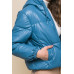 Pu Faux Leather Zipper Hooded Puffer Jacket