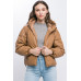 Pu Faux Leather Zipper Hooded Puffer Jacket