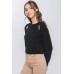 Knit Pullover Sweater With Cold Shoulder Detail