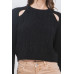 Knit Pullover Sweater With Cold Shoulder Detail